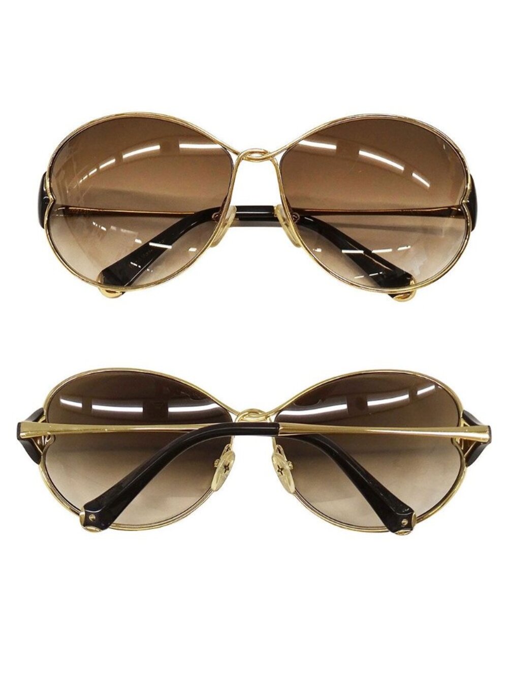 Louis Vuitton Sunglasses Metal Acetate Daisy Gold Brown Petal Motif Feminine - Picture 5 of 13